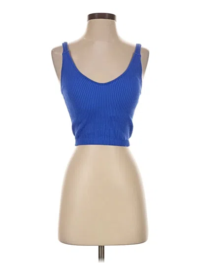 Pre-owned Wishlist Tube Top Blue Strapless Neckline Tops