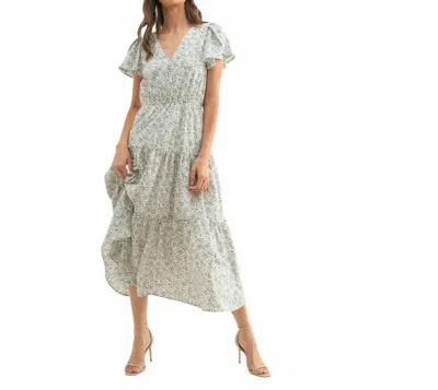 Wishlist Tulip Sleeve Midi Dress In Blue