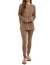 Wishlist Two Piece Comfy Slub Set In Mocha In Brown