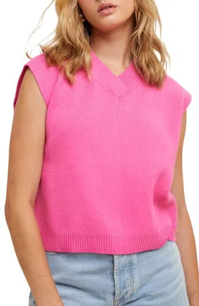 Wishlist V-neck Sweater Tank In Pink