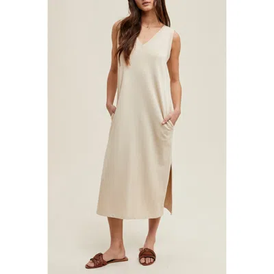 Wishlist V-neck Tank Midi Dress In Neutral