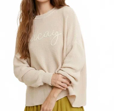 Wishlist Vacay Handstitched Sweater In Natural In Neutral