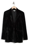 Wishlist Velvet One-button Blazer In Black