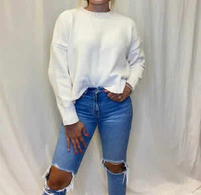 Wishlist Waiting For You Chenille Sweater In Cream In White