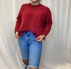 Wishlist Waiting For You Chenille Sweater In Wine In Pink