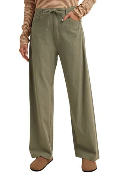 Wishlist Wide Leg Drawstring Pants In Olive