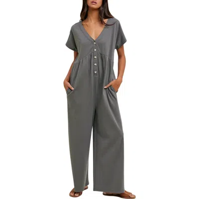Wishlist Wide Leg Jumpsuit In Gray