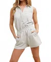 Wishlist Women's Athlete Collared Romper In Heather Grey In Gray