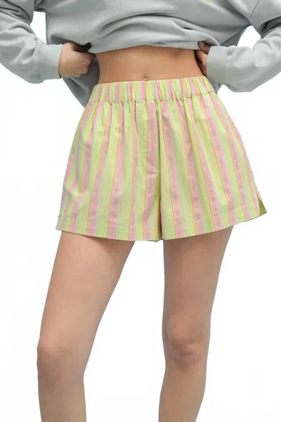 Wishlist Women's Cotton Shorts In Lime Combo In Multi