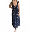 Wishlist Women's Floral Embroidered Midi Dress In Navy Blue In Blue