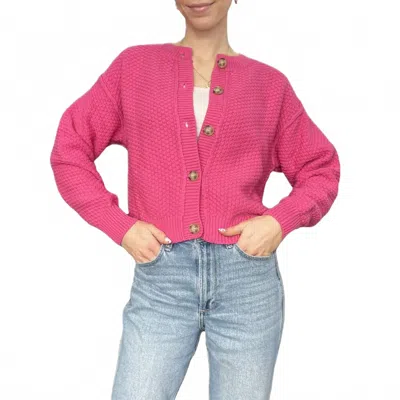 Wishlist Women's Textured Button Up Cardigan In Pink