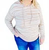 Wishlist Zebra Sweater Hoodie In Taupe/cream In Neutral