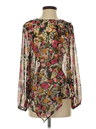 Pre-owned Wisp Long Sleeve Blouse In Brown