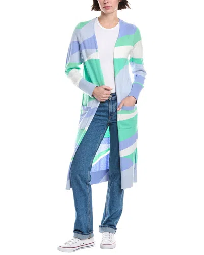 Wispr Abstract Maxi Silk-blend Cardigan In Multi