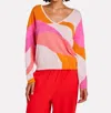 Wispr Abstract Reversible Sweater In Rose Petal In Multi