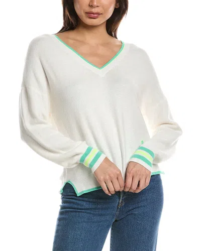 Wispr Anchor V-neck Silk-blend Sweater In White