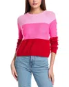 Wispr Block Stripe Honeycomb Silk-blend Sweater In Pink