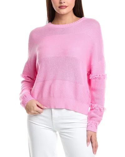 Wispr Boho Fringe Victory Silk-blend Sweater In Pink