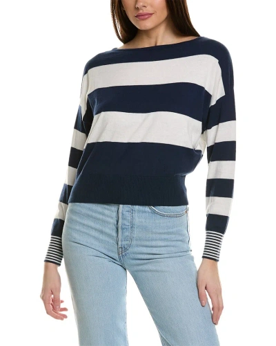 Wispr Breton Stripe Crewneck Sweater In Blue