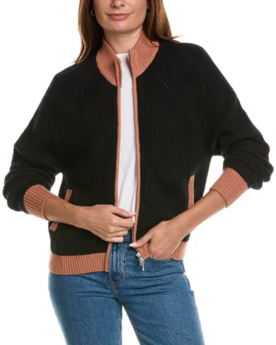 Wispr Brynn Silk-blend Cardigan In Black