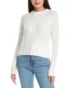 Wispr Cable Silk-blend Sweater In White