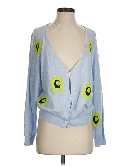 Pre-owned Wispr Cardigan Sweater In Blue