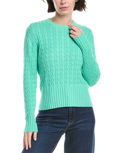 Wispr Carly Cable Silk-blend Sweater In Green