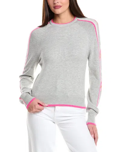 Wispr Chevron Sleeve Silk-blend Sweater In Gray