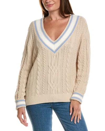 Wispr Chevron Stripe Silk-blend Sweater In Neutral