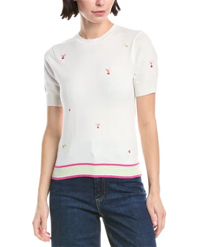 Wispr Cocktail Embroidery Sweater In White