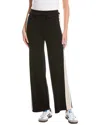 Wispr Contrast Stripe Silk-blend Wide Leg Pant In Black