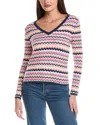 Wispr Cora Chevron Silk-blend Sweater In Multi