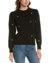 Wispr Flirtini Puff Sleeve Silk-blend Sweater In Black