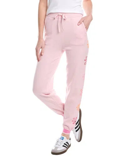 Wispr Floral Embroidery Silk-blend Jogger Pant In Multi