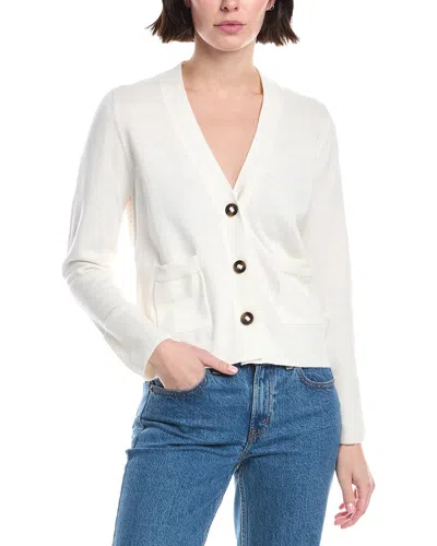 Wispr Floral Pointelle Back Silk-blend Cardigan In White