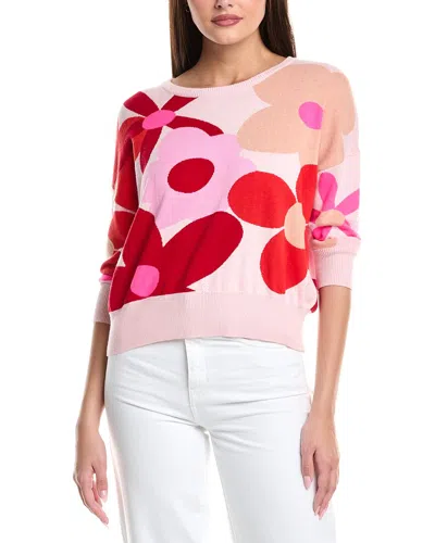 Wispr Floral Silk-blend Sweater In Pink