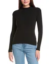 Wispr Francie Mock Neck Silk-blend Sweater In Black