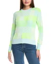 Wispr Glitch Check Silk-blend Sweater In Green