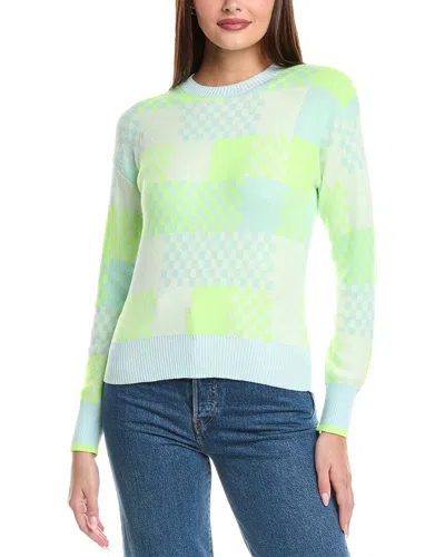 Wispr Glitch Checkered Crew Sweater In Aqua Mist In Multi