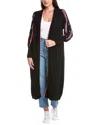 Wispr Gradient Bolt Silk-blend Duster Cardigan In Black