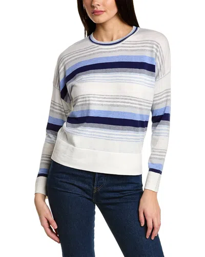 Wispr Gradient Nautical Stripe Silk-blend Sweater In Blue