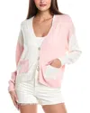 Wispr Half And Half Silk-blend Cardigan In Pink