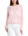 Wispr Heart Hot Fix Silk-blend Sweater In Pink