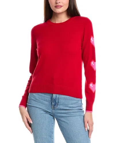 Wispr Heart Sleeve Silk-blend Sweater In Red