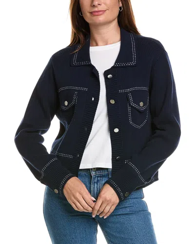 Wispr Julia Silk-blend Jacket In Blue