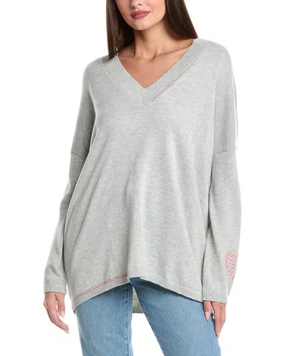 Wispr Sporty Stripe Mini Silk-blend Sweater In Gray