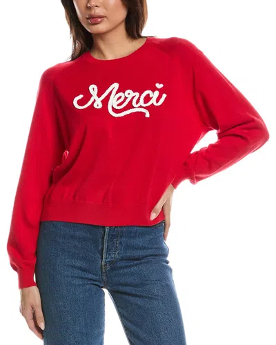 Wispr Merci Raglan Crewneck Sweater In White