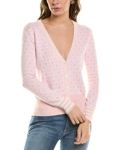 Wispr Mini Argyle Silk-blend Cardigan In Pink
