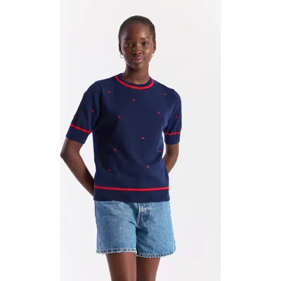 Wispr Mini Heart Embroidered Top In Multi