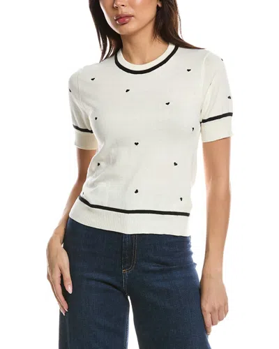 Wispr Mini Heart Embroidered T-shirt In White